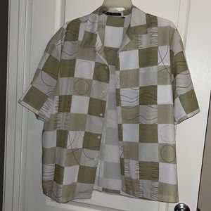 Mens short sleeve button shirt